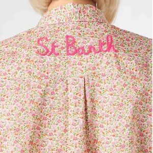 MC2 ST BARTH X LIBERTY | Women’s Pink Floral Button Down Shirt Floral Whimsical